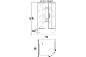 Душевая кабина с поддоном River Nara Б/К 80/43 MT (10000000837) - 3
