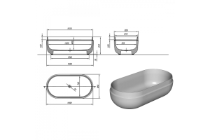 Ванна из литьевого мрамора Kolpa San Boul 165х85 бежево-белая - 3