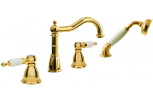 Смеситель на борт ванны Boheme Tradizionale золото с прозрачным кристаллом Swarovski