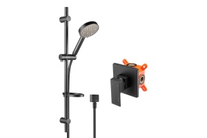 Swedbe Platta Душевой комплект со встроенным смесителем с монтажным боксом, цвет: черный 5552B