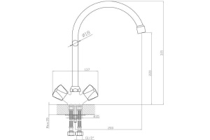 Смеситель Agger Retro-S A1800200 для кухонной мойки - 3