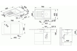 Мойка из гранита Blanco Zia бежевый (514728) - 3