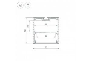 Профиль с рассеивателем Arlight SL-LINE-5050-2500 ANOD+OPAL 020467 - 2