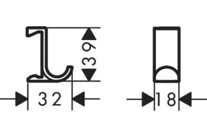 Крючок широкий Hansgrohe WallStoris черный матовый  - 2