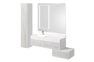 Комплект мебели Aquaton Сакура 100 белый-светлое дерево - 2