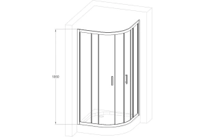 Душевой уголок Royal Bath HKD 90х90 профиль хром стекло рифленое - 2