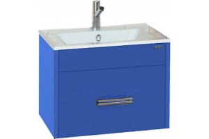 Тумба под раковину Misty Онтарио 50 синяя глянцевая