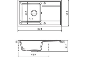 Мойка кухонная Florentina Арона 860 жасмин - 2