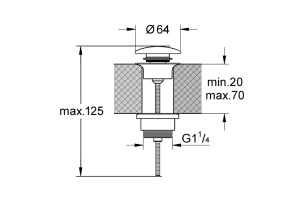 Донный клапан Kerasan серый матовый (923389) - 2