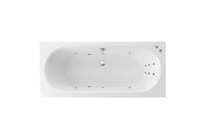 Ванна акриловая Excellent Oceana Slim Line 160х75 с гидромассажем белый - хром