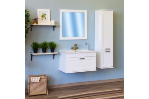 Тумба с раковиной Sanflor Ванесса 75 подвесная, белая - 2