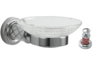 Мыльница настенная Boheme Murano хром с красным