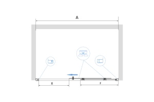 Душевая дверь 120*195 RGW PA-14 W Белый/Прозрачное/6 мм (118-122) (EasyClean) - 3