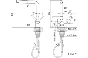 Смеситель Paulmark Dosse для кухонной мойки Do214418-BG - 3