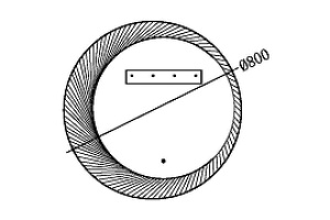 Зеркало Black&White Universell 80 с подсветкой - 3