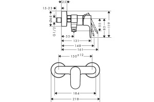 Смеситель для душа Hansgrohe Rebris S черный матовый - 3