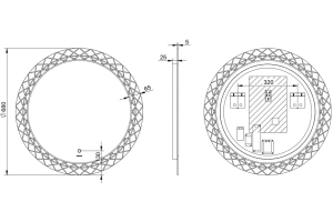 Зеркало Esbano 68 с подсветкой (ESMI3599FD) - 3