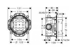 Монтажная коробка Hansgrohe Ibox Universal 01800180 - 3