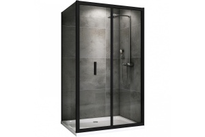 Душевой уголок Abber Sonnenstrand 100х75 черный стекло прозрачное