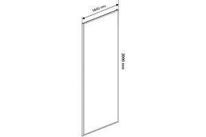 Боковая стенка Vincea Slim Soft 100х200 профиль черный стекло прозрачное - 3