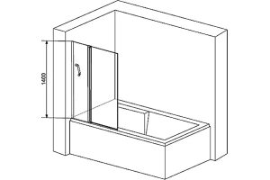 Шторка на ванну RGW Screens SC-11 120х140 профиль хром стекло прозрачное - 3