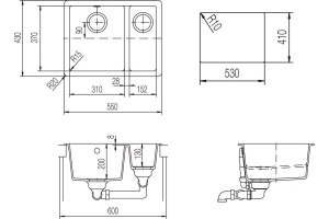 Мойка  Soho 60 Plus  Cristadur пуро - 2