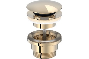 E30536-BGG донный клапан с системой клик - клак (глянцевое золото)