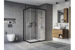 Душевой уголок STWORKI Карлстад DE019RC90120200BLK 120x90 см профиль черный матовый - 2