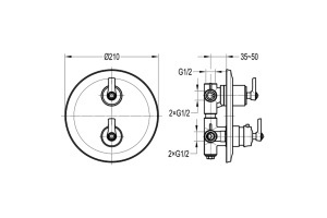 Swedbe Terracotta Art Смеситель термостатический встраиваемый подключение на 1 выход 2521 - 2