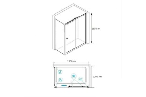 Душевой уголок RGW Classic CL-48 130x100 профиль хром стекло прозрачное - 3