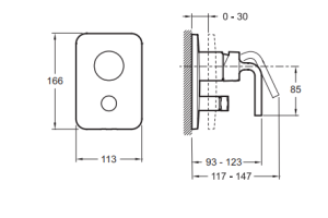 Смеситель Jacob Delafon Purist E98721-CP для ванны с душем - 2