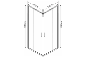 Душевой уголок Vincea Garda 100x80 профиль черный стекло тонированное - 3