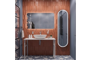 Мебель для ванной DIWO Элиста 120 белый мрамор, с раковиной Moduo 55 Leaf