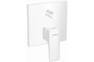 Смеситель hansgrohe Metropol для ванны, однорычажный, с рычаговой рукояткой, со встроенной защитной комбинацией, СМ, матовый белый 32546700