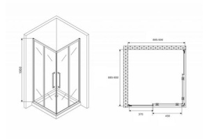Душевой уголок Abber Schwarzer Diamant 90х90 хром (AG02090H) - 3