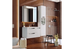 Тумба с раковиной Roca Lago 80 белый глянец - 2