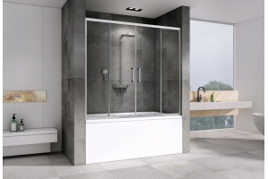 Шторка на ванну ABBER Schwarzer Diamant 150х140 хром (AG57150) - 2