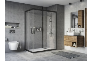 Душевой уголок STWORKI Карлстад DE019RC90140200 140x90 см профиль черный матовый - 2