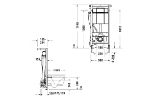 DURAVIT (DuraSystem) Инсталляционная система для унитаза 500 x 1148 мм ( в комплекте с креплениями) - 2