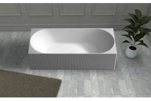 Ванна из искусственного камня ABBER Stein AS9603 белая матовая - 2