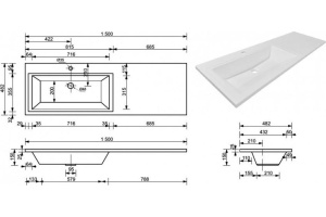Раковина-столешница Style Line Даллас 150 белая левая - 3