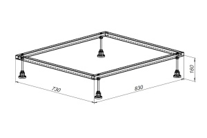 Каркас для поддона Allen Brau 90х80 хром - 2