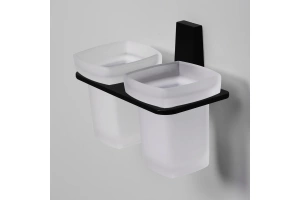 Стакан для зубных щеток двойной Wasserkraft Abens черный матовый - 2