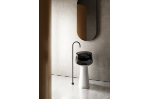 Раковина напольная Abber Kristall 50 черный - белый - 3