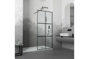 Душевая перегородка RGW Walk In WA-011B 90х200 профиль черный стекло прозрачное - 2