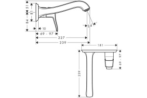 Смеситель для раковины Hansgrohe Metris Classic, никель (31003820) - 2