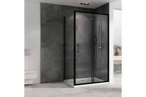 Душевой уголок Abber Schwarzer Diamant 150x100 профиль черный стекло прозрачное - 2