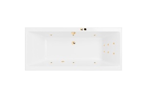 Акриловая ванна Excellent Pryzmat Slim 160x75 белая золото с гидромассажем