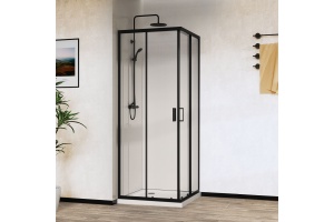 Душевой уголок Vincea City 100х80 профиль черный стекло прозрачное - 2