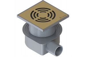 Душевой трап Armadi Art Smart Design 10х10 с решеткой золото матовый